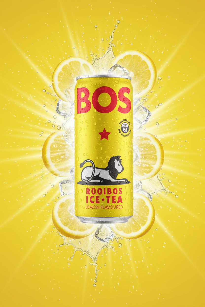 BOS Rooibos Lemon Flavoured Ice Tea Can 300ml